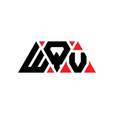 Üçgen şekilli WQV üçgen harf logosu tasarımı. WQV üçgen logo tasarımı monogramı. WQV üçgen logo şablonu kırmızı renkte. WQV üçgen logosu Basit, Zarif ve Lüks Logo. WQV