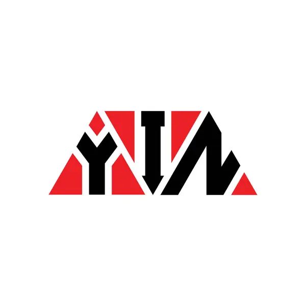 Yin三角形字母标志设计与三角形形状 Yin三角形徽标设计 Yin三角形矢量标识模板与红色 Yin三角徽标简洁 Yin — 图库矢量图片