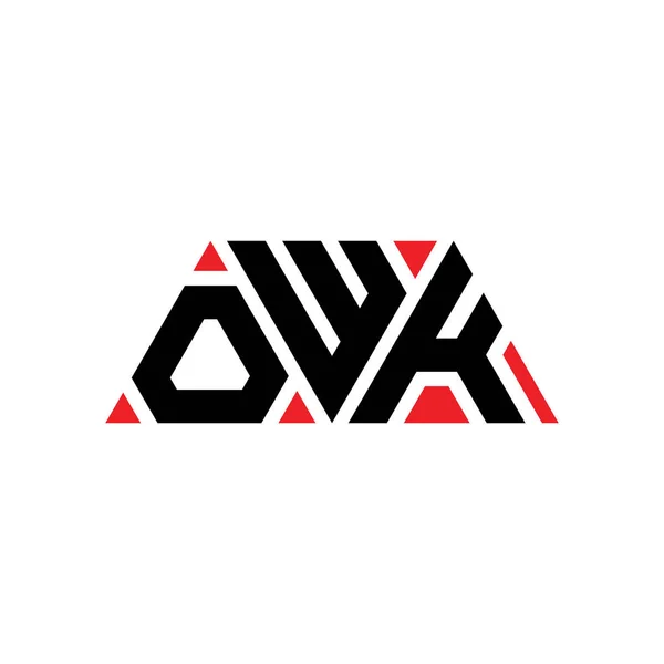 Üçgen Şekilli Owk Üçgen Harf Logosu Tasarımı Owk Üçgen Logo — Stok Vektör