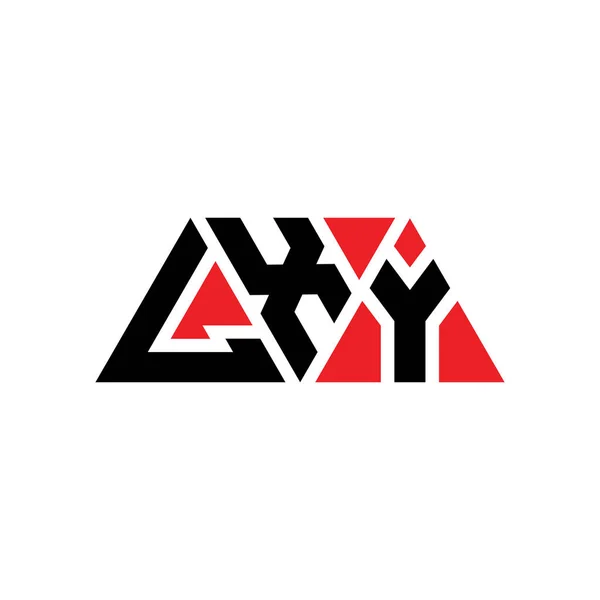 Lxy三角形字母标志设计与三角形形状 Lxy三角形标志设计单字 带有红色的Lxy三角形矢量标识模板 Lxy三角标识简单 Lxy — 图库矢量图片