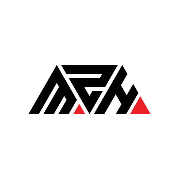 Diseño Del Logotipo Letra Del Triángulo Mzh Con Forma Triángulo — Vector de stock