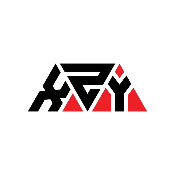 Xzy三角形字母标志设计与三角形形状 Xzy三角形标志设计单字 Xzy三角形矢量标识模板与红色 Xzy三角徽标简单 Xzy — 图库矢量图片