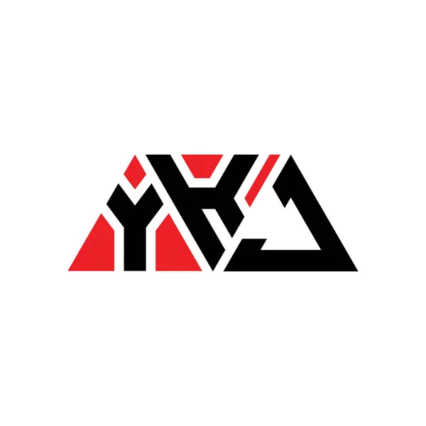 Ykj三角形字母标志设计与三角形形状 Ykj三角形标志设计单字 Ykj三角形矢量标识模板与红色 Ykj三角徽标简单 Ykj — 图库矢量图片