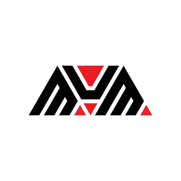 Mum三角形字母标志设计与三角形形状 Mum三角形标志设计单字 带有红色的Mum三角形矢量标识模板 Mum三角徽标简单 Mum — 图库矢量图片