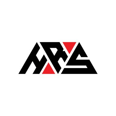 Üçgen şekilli HRS üçgen harf logosu tasarımı. HRS üçgen logo tasarımı monogram. Kırmızı renkli HRS üçgen vektör logo şablonu. HRS üçgen logosu Basit, Zarif ve Lüks Logo. HRS