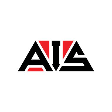 Üçgen şekilli AIS üçgen harf logosu tasarımı. AIS üçgen logo tasarımı monogramı. Kırmızı renkli AIS üçgen vektör logo şablonu. AIS üçgen logosu Basit, Zarif ve Lüks Logo. AIS