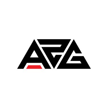 Üçgen şekilli AZG üçgen harf logosu tasarımı. AZG üçgen logo tasarımı monogramı. Kırmızı renkli AZG üçgen vektör şablonu. AZG üçgen logosu Basit, Zarif ve Lüks Logo. AZG