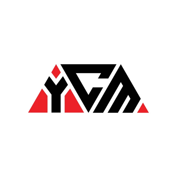Ycm三角形字母标志设计与三角形形状 Ycm三角形徽标设计 Ycm三角形矢量标识模板与红色 Ycm三角徽标简洁 Ycm — 图库矢量图片