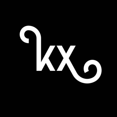 Siyah arkaplanda KX harfli logo tasarımı. KX yaratıcı harflerin baş harfleri logo kavramı. kx harf tasarımı. Siyah arkaplanda KX beyaz harf tasarımı. K X, k x logosu