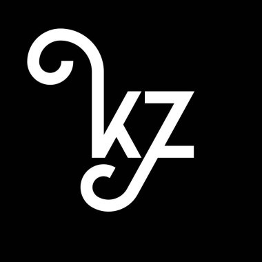 KZ Harf Logosu Tasarımı. İlk harfler KZ logo simgesi. Soyut harf KZ minimal logo tasarım şablonu. Siyah renkli K Z harfi tasarım vektörü. kz logosu