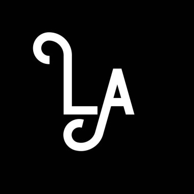 Los Angeles Mektup Logosu Tasarımı. Los Angeles logo simgesinin baş harfleri. Soyut harf LA minimal logo tasarım şablonu. Siyah renkli bir harf tasarım vektörü. la logosu