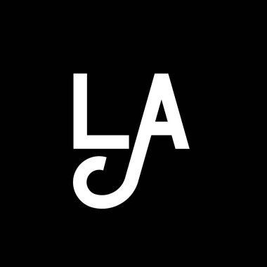 Los Angeles Mektup Logosu Tasarımı. Los Angeles logo simgesinin baş harfleri. Soyut harf LA minimal logo tasarım şablonu. Siyah renkli bir harf tasarım vektörü. la logosu