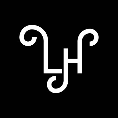 LH Harf Logosu Tasarımı. İlk harfler LH logo simgesi. Soyut harf LH minimal logo tasarım şablonu. Siyah renkli L H harfi tasarım vektörü. Logom.