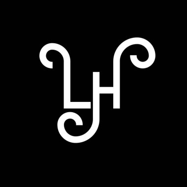 LH Harf Logosu Tasarımı. İlk harfler LH logo simgesi. Soyut harf LH minimal logo tasarım şablonu. Siyah renkli L H harfi tasarım vektörü. Logom.