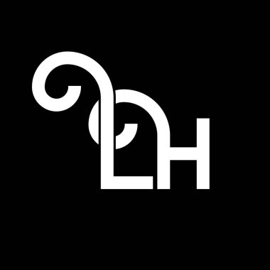 LH Harf Logosu Tasarımı. İlk harfler LH logo simgesi. Soyut harf LH minimal logo tasarım şablonu. Siyah renkli L H harfi tasarım vektörü. Logom.