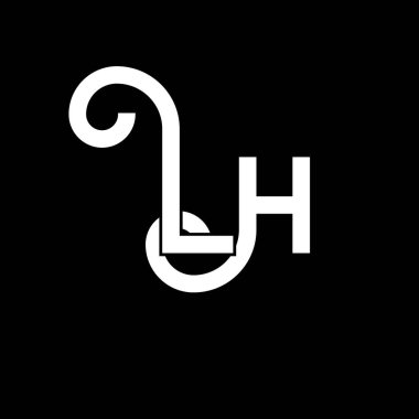 LH Harf Logosu Tasarımı. İlk harfler LH logo simgesi. Soyut harf LH minimal logo tasarım şablonu. Siyah renkli L H harfi tasarım vektörü. Logom.