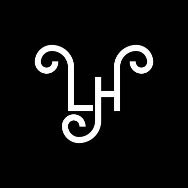 LH Harf Logosu Tasarımı. İlk harfler LH logo simgesi. Soyut harf LH minimal logo tasarım şablonu. Siyah renkli L H harfi tasarım vektörü. Logom.