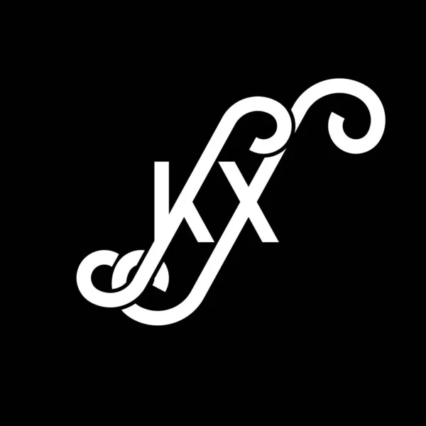 黒を基調としたKx文字ロゴデザイン Kxクリエイティブイニシャルレターロゴコンセプト Kxの手紙のデザイン 黒を基調としたKxホワイトの文字デザイン Xのロゴ — ストックベクタ