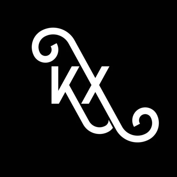 黒を基調としたKx文字ロゴデザイン Kxクリエイティブイニシャルレターロゴコンセプト Kxの手紙のデザイン 黒を基調としたKxホワイトの文字デザイン Xのロゴ — ストックベクタ