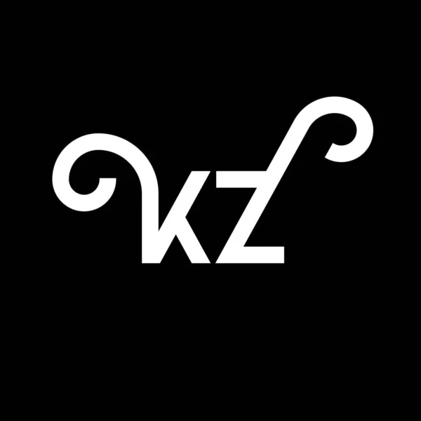 Kzレターロゴデザイン 当初の文字Kzロゴアイコン アブストラクトレターKz最小ロゴデザインテンプレート ブラックカラーのK Z文字デザインベクトル Kzロゴ — ストックベクタ