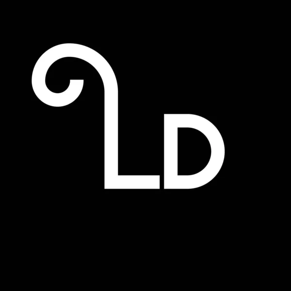 Ldレターロゴデザイン 初期文字Ldロゴアイコン アブストラクトレターLd最小ロゴデザインテンプレート D文字のデザインベクトル黒の色を持つ レッドロゴ — ストックベクタ