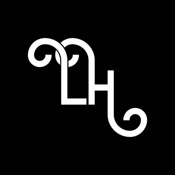 Lhレターロゴデザイン 初期文字Lhロゴアイコン アブストラクトレター最小限のロゴデザインテンプレートLh H文字のデザインベクトル黒の色を持つ Lhロゴ — ストックベクタ