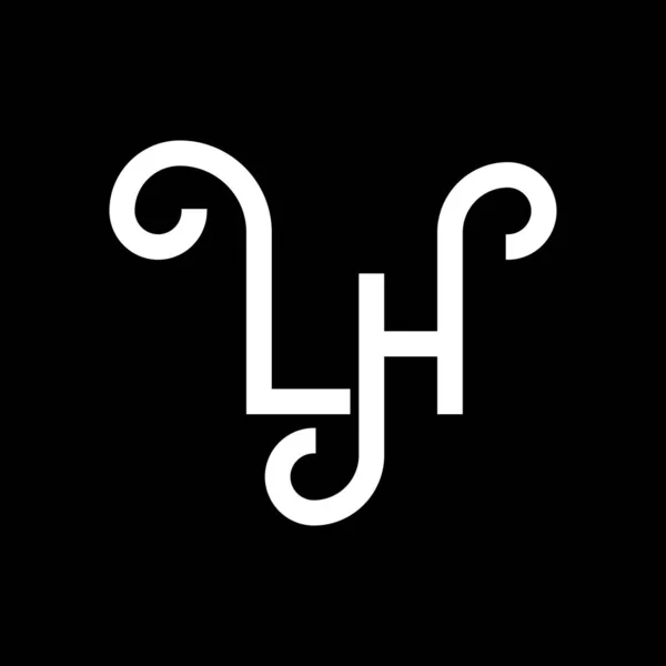 Lhレターロゴデザイン 初期文字Lhロゴアイコン アブストラクトレター最小限のロゴデザインテンプレートLh H文字のデザインベクトル黒の色を持つ Lhロゴ — ストックベクタ