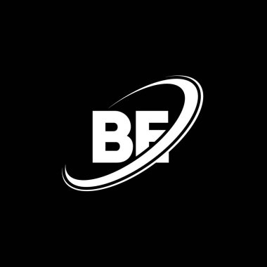 B E harfi logo tasarımı. İlk harf BE bağlantılı büyük daire logosu kırmızı ve mavi. BE logosu, B-E tasarımı. Ol, b e