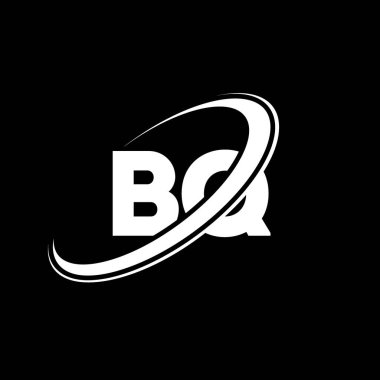 BQ B Q harfi logo tasarımı. İlk harf BQ bağlı daire büyük harfli monogram logo kırmızı ve mavi. Mangal logosu, B Q tasarımı. bq, b q, B & Q