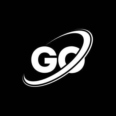 Go G O harfi logo tasarımı. İlk harf GO bağlı daire büyük harfli monogram logo kırmızı ve mavi. Go logosu, G O tasarımı. git, g o, G & O
