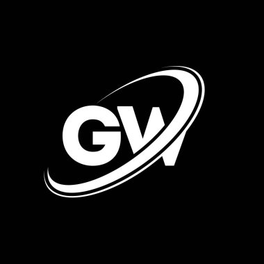 GW G harfli logo tasarımı. İlk harf GW bağlı daire büyük harfli monogram logo kırmızı ve mavi. GW logosu, G W tasarımı. Gw, g w