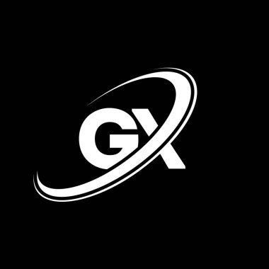 GX G X harfi logo tasarımı. İlk harf GX bağlantılı daire büyük harfli monogram logo kırmızı ve mavi. GX logosu, G X tasarımı. gx, g x