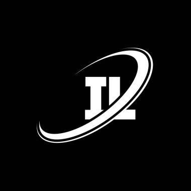 IL L harf logosu tasarımı. İlk harf IL bağlantılı daire büyük harfli monogram logo kırmızı ve mavi. IL logosu, L tasarımı. Il, ben...