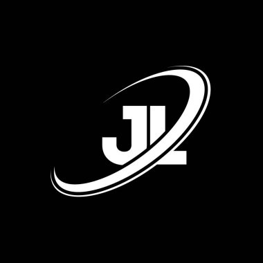 JL J L harf logosu tasarımı. İlk harf JL bağlı daire büyük harf monogram logosu kırmızı ve mavi. JL logosu, JL tasarımı. Jl, j!