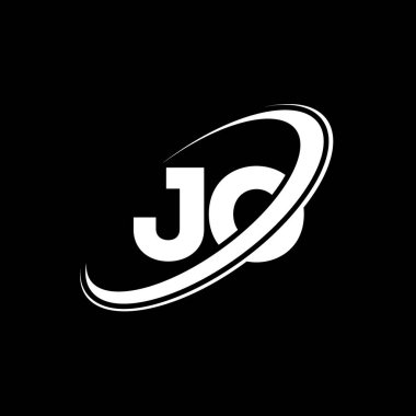 JO J harfli logo tasarımı. İlk harf JO bağlı daire büyük harfli monogram logo kırmızı ve mavi. JO logosu, J O tasarımı. jo, j lo