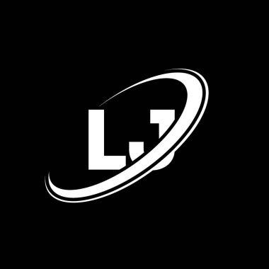 LJ L J harfli logo tasarımı. İlk harf LJ bağlı daire büyük harfli monogram logo kırmızı ve mavi. LJ logosu, L J tasarımı. LJ, ben...