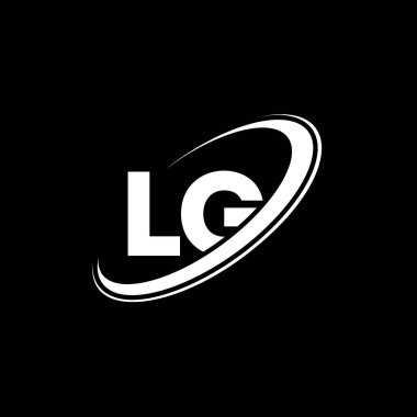 LG L G harfi logo tasarımı. İlk harf LG bağlı daire büyük harfli monogram logo kırmızı ve mavi. LG logosu, L G tasarımı. Ig, ben...