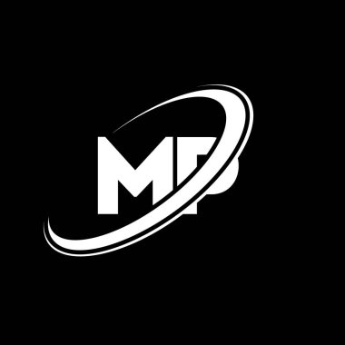MP P harf logosu tasarımı. İlk harf MP bağlı daire büyük harfli logo kırmızı ve mavi. MP logosu, MP tasarımı. mp, m p, M & P