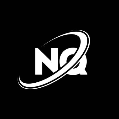 NQ N Q harfi logo tasarımı. İlk harf NQ bağlı daire büyük harfli monogram logo kırmızı ve mavi. NQ logosu, N Q tasarımı. nq, n q, N & Q