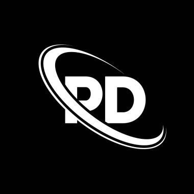 PD logo. P D design. White PD letter. PD/P D letter logo design. Initial letter PD linked circle uppercase monogram logo.	