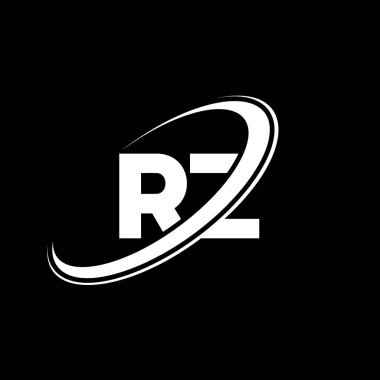 RZ R Z harfli logo tasarımı. İlk harf RZ bağlı daire büyük harfli monogram logo kırmızı ve mavi. RZ logosu, R Z tasarımı. rz, r z
