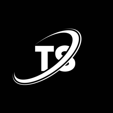 TS T harfi logo tasarımı. İlk harf TS bağlı daire büyük harf monogram logosu kırmızı ve mavi. TS logosu, T S tasarımı. Ts, t