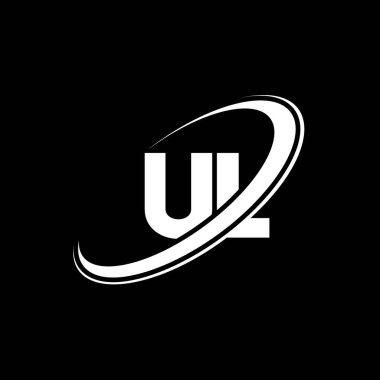 UL U harfi logo tasarımı. İlk harf UL bağlantılı daire büyük harf monogram logosu kırmızı ve mavi. UL logosu, U L tasarımı. Hey, sen!