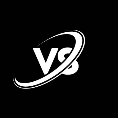 VS V harfli logo tasarımı. İlk harf VS bağlantılı daire büyük harfli monogram logo kırmızı ve mavi. VS logosu, V S tasarımı. Vs, v