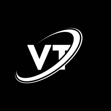 VT V harfli logo tasarımı. İlk harf VT bağlı daire büyük harfli monogram logo kırmızı ve mavi. VT logosu, V T tasarımı. VT, vt