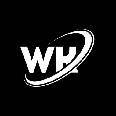 WK W K harfi logo tasarımı. İlk harf WK bağlı daire büyük harfli monogram logo kırmızı ve mavi. WK logosu, W K tasarımı. wk, w