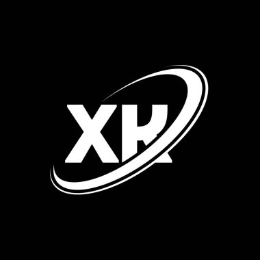 XK X K harf logosu tasarımı. İlk harf XK bağlı daire büyük harfli monogram logo kırmızı ve mavi. XK logosu, X K tasarımı. xk, x k