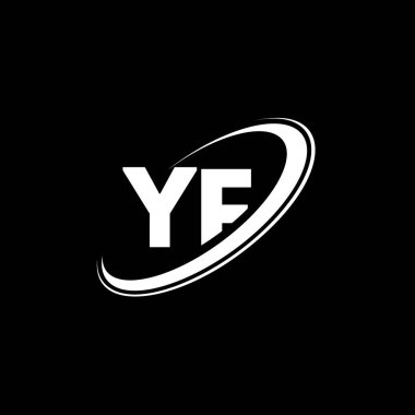 YF harf logosu tasarımı. İlk harf YF bağlı daire büyük harfli monogram logo kırmızı ve mavi. YF logosu, Y F tasarımı. Evet, evet.