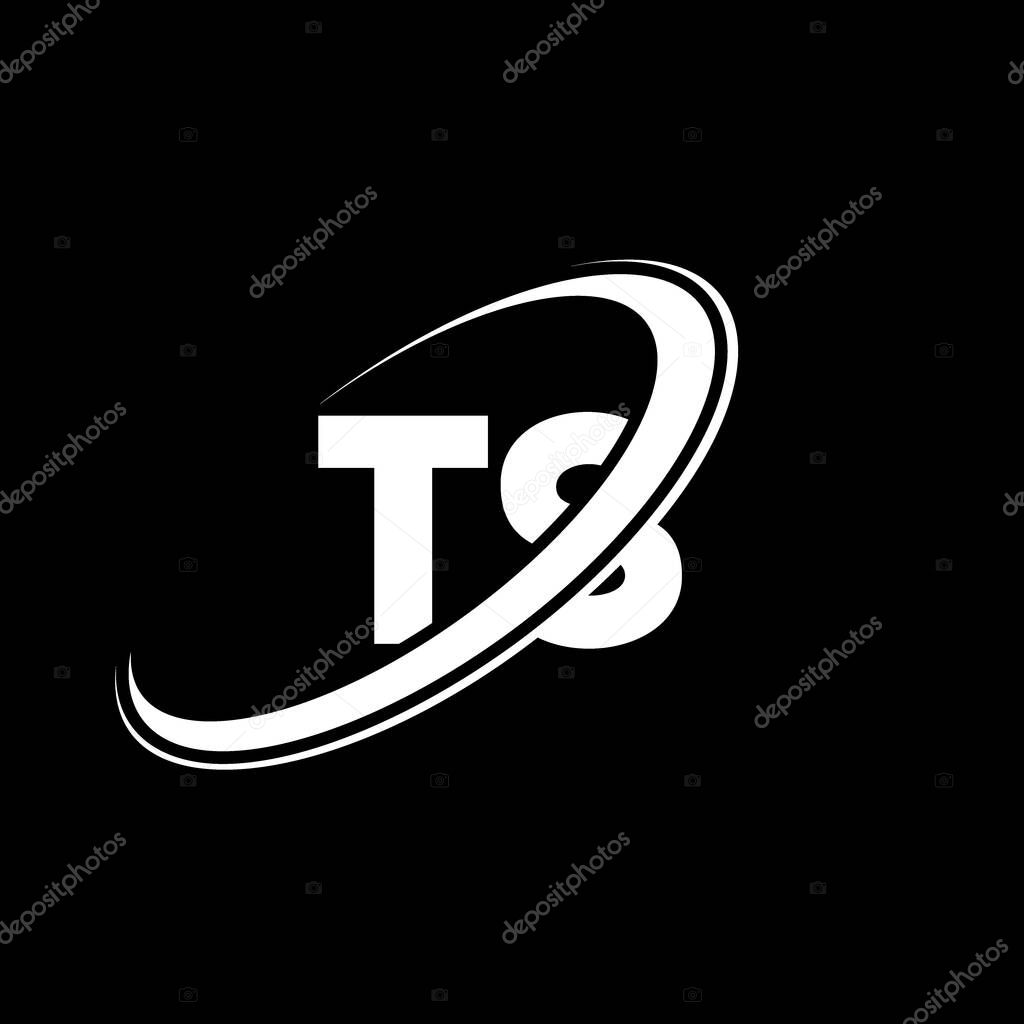 TS T S letter logo design. Initial letter TS linked circle uppercase monogram logo red and blue. TS logo, T S design. ts, t s