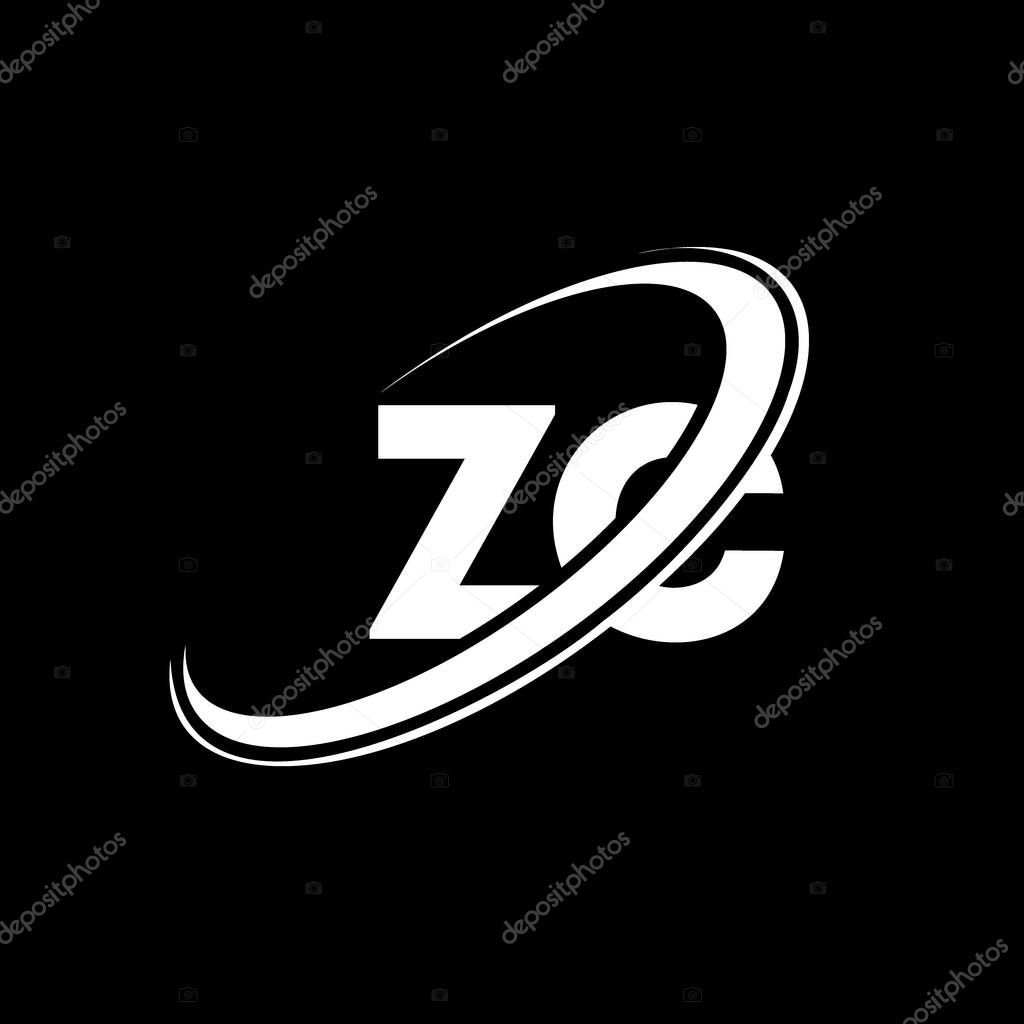 ZC Z C letter logo design. Initial letter ZC linked circle uppercase monogram logo red and blue. ZC logo, Z C design. zc, z c